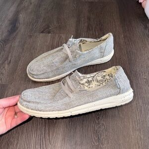 Hey Dude Women's Light Gray Wally Slip-On Loafers